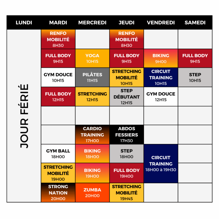 Planning Cours Collectifs