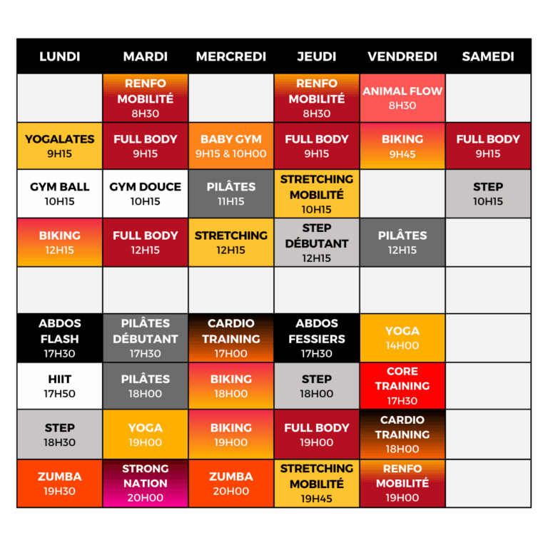 Planning Cours Collectifs